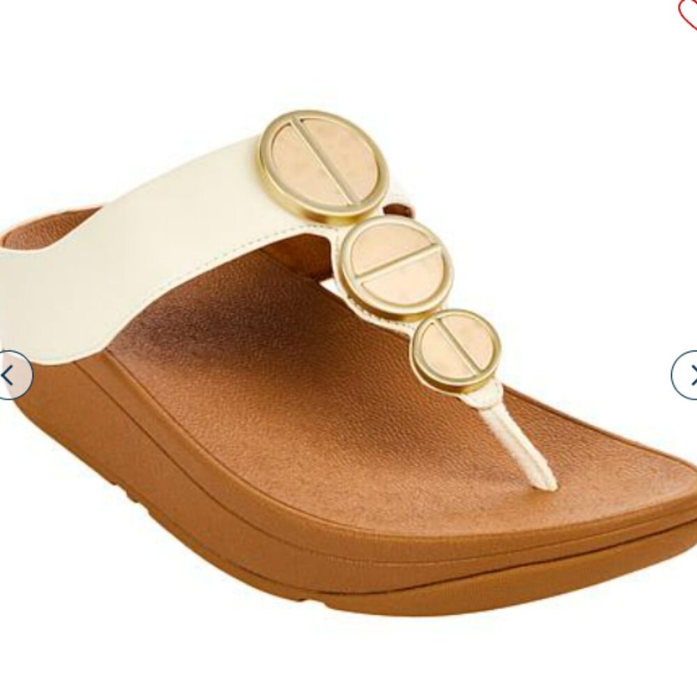 Halo Metallic Toe-Post Sandal Cream White